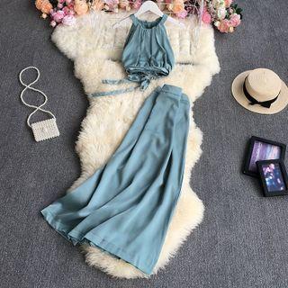 Set: Crop Camisole Top + Maxi A-line Skirt