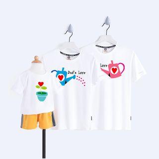 Family Matching Short-sleeve Flower Print T-shirt