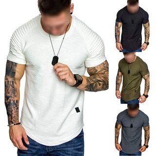 Short-sleeve Pleated T-shirt