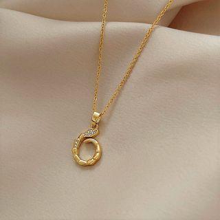 Snake Rhinestone Pendant Alloy Necklace Necklace - Gold - One Size