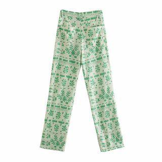 High-waist Printed Bodycon Pants