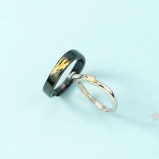 Couple Matching Glaze Open Ring