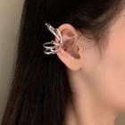 Layered Alloy Cuff Earring 1 Pc - Sivler - One Size