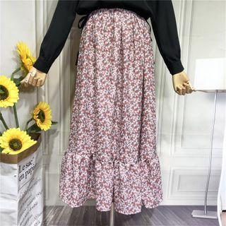 Floral Print A-line Mermaid Skirt