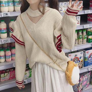 Frilled Trim Sweater Almond - One Size