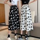 High-waist Bow Printed Semi Skirt