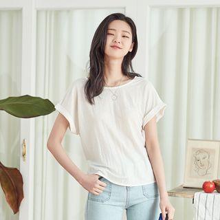 Cuff-sleeve Tie-back Top