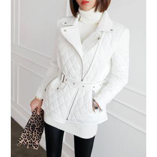 Faux-leather Padded Jacket