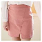 Band-waist Slit-front Pencil Skirt