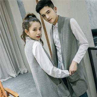 Plain Long Couple Matching Knit Vest