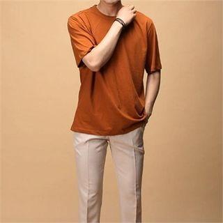 Seam-trim Colored Cotton T-shirt