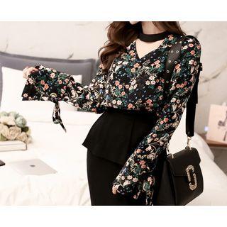 Two-way Floral Pattern Blouse