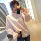 Bell-sleeve Shirt Pink - One Size