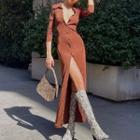 Long Sleeve Button-through Shirt-dress