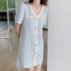 Short-sleeve Tweed A-line Dress