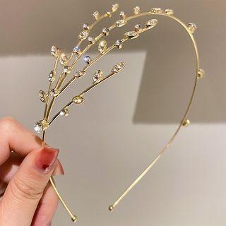 Branches Rhinestone Alloy Headband Headband - Gold - One Size