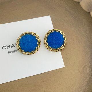 Velvet Alloy Earring 1 Pair - Blue - One Size