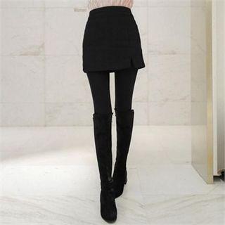 Coral-fleece Lined A-line Miniskirt