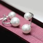 Faux Pearl Sterling Silver Swing Earring 1 Pair - Silver - One Size
