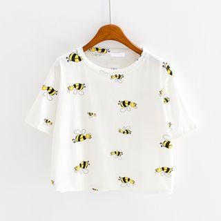 Short-sleeve Bee Print T-shirt