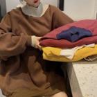 Contrast-trim Mock-neck Sweatshirt