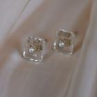 925 Sterling Silver Star Cube Ear Stud Light Gold - One Size