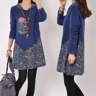 Floral Hooded Long-sleeve T-shirt