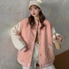 Long-sleeve Two-tone Baseball Jacket