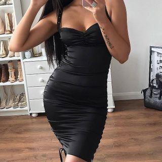 Spaghetti Strap Side Lace-up Dress