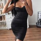Spaghetti Strap Side Lace-up Dress