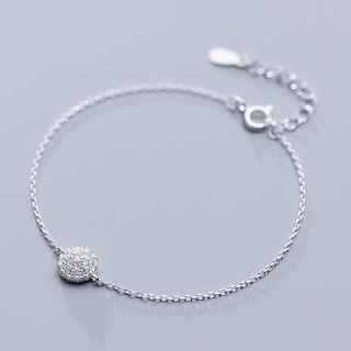 925 Sterling Silver Rhinestone Bracelet S925 Silver - Bracelet - Silver - One Size