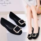 Square Buckled Flats
