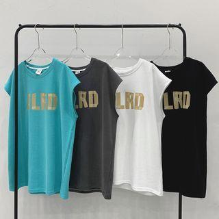 Lettering Print Sleeveless Tank Top