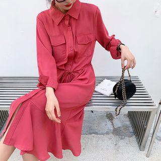 Long-sleeve Mid Mermaid Shirt Dress