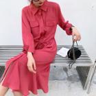 Long-sleeve Mid Mermaid Shirt Dress