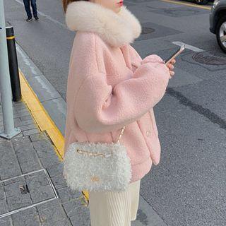 Fluffy Hood Long Coat