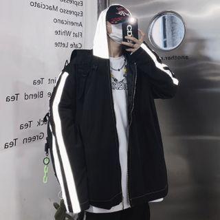 Hooded Zip-up Jacket Black - One Size