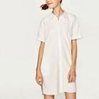 Short-sleeve Plain Shirtdress