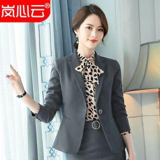 Blazer / Dress Pants / Pencil Skirt / Leopard Print Blouse / Set