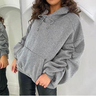 Ruched Plain Hoodie