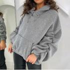Ruched Plain Hoodie