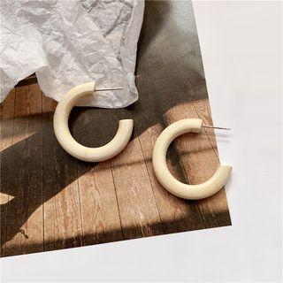 Alloy Open Hoop Earring 1 Pair - Earring - White - One Size