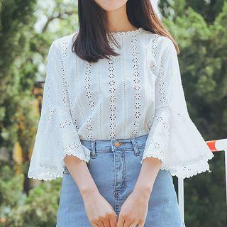 Bell 3/4-sleeve Chiffon Top