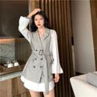 Mock Two Piece Blazer Double-breasted Buttoned Dress