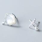 925 Sterling Silver Shell Stud Earring 1 Pair - S925 Silver - Silver - One Size