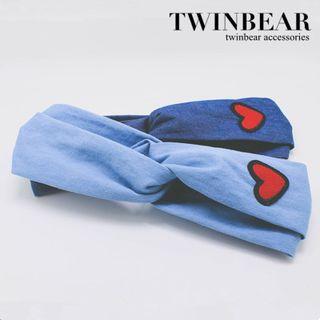 Heart Denim Headband