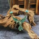 Eagle Pendant Necklace Hqnf-0094 - Flying Eagle - Green - One Size