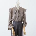 Houndstooth Blouse / Wide Leg Dress Pants