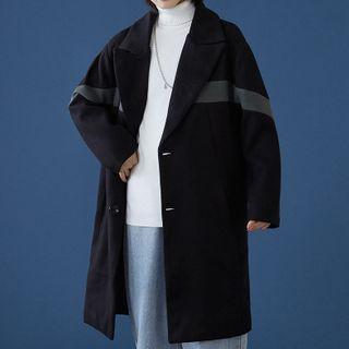 Paneled Button-up Long Coat