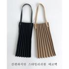 One-handle Pleated Cotton Shopper Bag